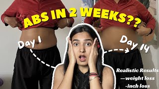 ABS IN 2 weeks  I tried Chloe ting’s 2 weeks ab challenge realistic results  Shine with Sans🧿 [upl. by Keppel]