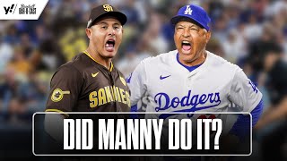 Padres Manny Machado DODGER DUGOUT DRAMA Throws Ball at Dave Roberts  Baseball BarBCast [upl. by Yatnod787]