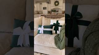 DIY Christmas Pillows 🥰  No Sew christmas christmasdecor2024 christmastree [upl. by Noorah]