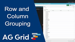 Row and Column Grouping for JavaScript Data Grid using AG Grid [upl. by Aihsenek]