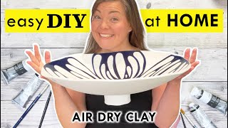 Air Dry Clay LARGE POTTERY DIY Ceramics at Home with DAS [upl. by Hobey247]