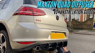 Golf MK7 GTI Quad Maxton Rear Diffuser V2 Installation  Mk7 GTI Mods [upl. by Domenech]