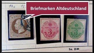 Briefmarken wertvoll Briefmarken Schatzsuche in einem Auswahlheft Altdeutschland [upl. by Alejandra]