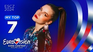 🇨🇿 ESCZ 2024 MY TOP 7 Eurovision Czechia [upl. by Ynnaffit]