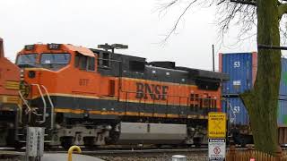 BNSF 7754 a ES44DC with a BNSF H1 scheme lead a Z train east in Coal City IL [upl. by Griffis]