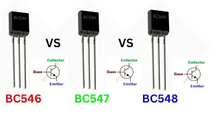 Basic Difference between BC546 BC547 amp BC548 NPN Transistors Basic Electronics Series Video1 [upl. by Eleonore]