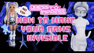 HOW TO MAKE ARMS INVISIBLE IN DRESS TO IMPRESS NO VIP [upl. by Nirel]