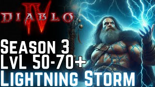 Diablo 4  LIGHTNING STORM Druid Build Guide  Level 5070 Season 3 [upl. by Nerrawed]