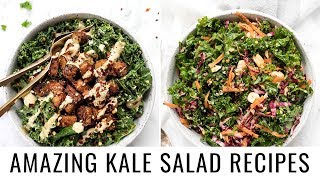 THE MOST DELICIOUS KALE SALAD RECIPES  2 different ways [upl. by Aisanat411]