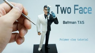 TwoFace Batman TAS  Polymer clay tutorial [upl. by Detta465]