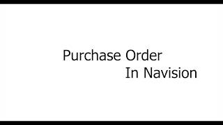 Purchase Order In Navision [upl. by Elyc]