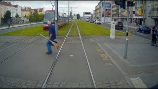 Tram drivers have a tough job in Prague [upl. by Yeslaehc]