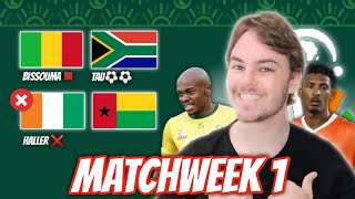 AFCON 2023 Matchweek 1 Predictions [upl. by Ahsiekim]