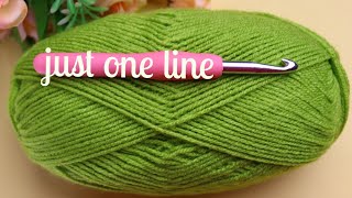 JUST 1 Line 💥 and such a Wonderful Crochet Pattern Very easy crochet stitch for blouse or shawl [upl. by Ayekal64]