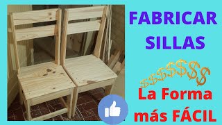 SILLAS DE MADERA LA FORMA MÁS fÁCIL DE HACER Woodworking [upl. by Enelra]