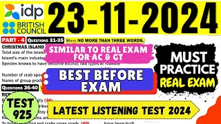 IELTS Listening Practice Test 2024 with Answers  23112024  Test No  925 [upl. by Haldane303]