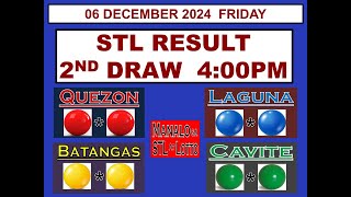 STL 2ND Draw 4PM Result STL Cavite STL Quezon STL Laguna 06 December 2024 FRIDAY [upl. by Pals]