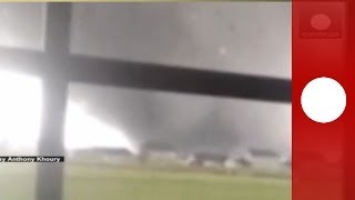 Approaching tornado caught on camera Twister wreaks havoc in Washington Illinois [upl. by Yelyak]