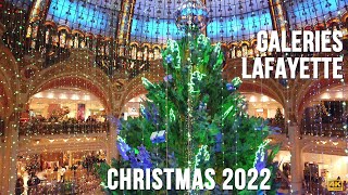 🇫🇷 Paris Christmas Galeries Lafayette Haussmann Paris [upl. by Ellehsat]