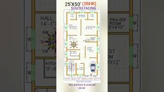 25X50SOUTH FACING3BHK HOUSE PLAN PLOThomemap [upl. by Seraphim22]