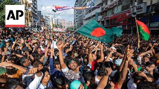 Mass uprising in Bangladesh that forced PM Hasina to resign and flee  AP Explains [upl. by Anirtek699]