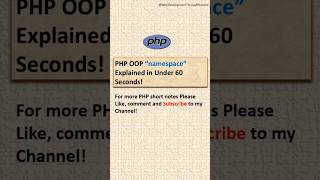 Understanding Namespaces for Better Code Organization PHP OOP programming webdevelopment php oop [upl. by Eittah]