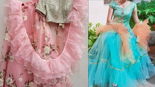 Diy Ruffle Net Dupatta  3 Layer Frill Net Dupatta For Wedding And Navratri special [upl. by Llemrej]