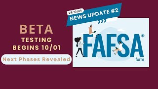 FAFSA 2025 26 Beta Testing Update fafsa financialaid [upl. by Tnert]