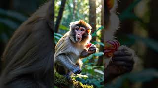 The day the animal keepers returned to the deep forest with the monkeys monkey shorts cute video [upl. by Vittoria]