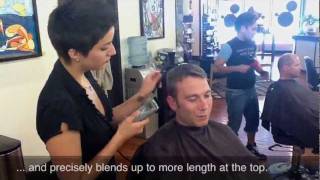 Chicago Male Salon  Mens Short Haircut Video [upl. by Ragde]