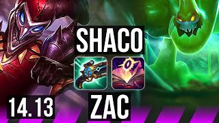 SHACO amp Smolder vs ZAC amp Jinx SUP  4219 800 games 34k DMG  NA Diamond  1413 [upl. by Bettencourt]