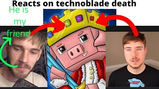 A TRIBUT TO LEGEND technoblade PEWDIEPIE AND MR BEAST REACT ONtechnoblade DEATH [upl. by Lleksah]