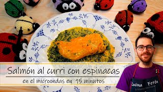 Cómo se cocina el SALMÓN al curry en el MICROONDAS 🐟 PAPILLOTE FÁCIL  sin HORNO 🐞👌 [upl. by Mandi56]