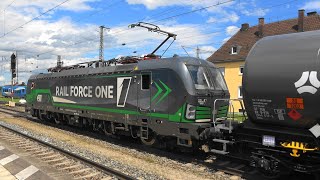 Treuchtlingen 193 946 Rail Force One 1 wartet mit Kesselzug auf freien Blockabschnitt amp Beifang [upl. by Ahsikcin]