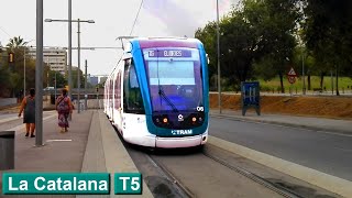 La Catalana T5  TRAM Barcelona  Alstom Citadis 302  Trambesòs [upl. by Heinrich]