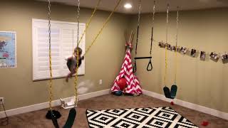 How To Install Playground Swings In Your House Basement Playroom [upl. by Eelytsirk]