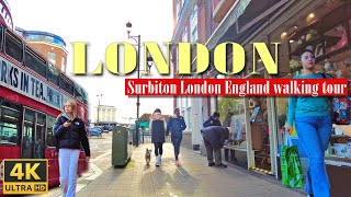 4K Surbiton London England walking tour  Royal Borough of Kingston Upon Thames [upl. by Shwalb404]