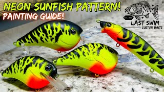 Painting Neon Sunfish Crankbait Pattern  Painting Guide [upl. by Ardine]