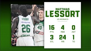 Monaco  Panathinaikos 9091 Mathias Lessort 16 Points  4 Rebounds [upl. by Nerag]