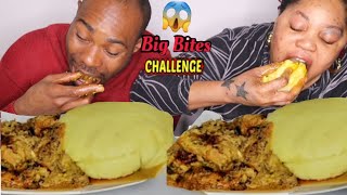 BIG BITES CHALLENGE  FUFU AND EGUSI SOUP WITH ASSORTED MEAT  AFRICAN FOOD theadimfamil [upl. by Reube163]