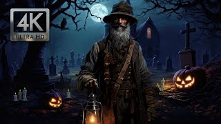 Spooky Graveyard Halloween Ambience Spooky Sounds and Soft Crickets [upl. by Olds]