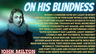 On His Blindness  By John Milton  Line by Line Explanation In Bengali [upl. by Eseeryt]