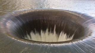 Morning Glory Spillway at Moncello Dam Spills with Ambient Music [upl. by Ahtar]