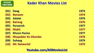 Kader Khan Movies List [upl. by Elnora88]