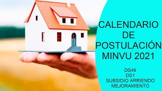 👀👀 Calendario postulación MINVU 2021  Fechas de postulación subsidio DS49  DS1  👂👂👂 [upl. by Noyad]