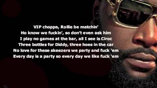 Rick Ross feat Future quotNo Gamesquot Lyrics Video [upl. by Nahtanohj]