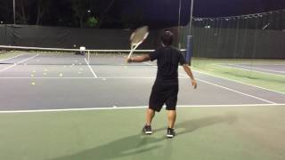 modern one handed backhandpractice using spinfire pro 2 [upl. by Esiom]