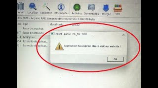 Reset das Impressoras Epson L 396 quando aparece mensagem  Application has expired [upl. by Hacker405]