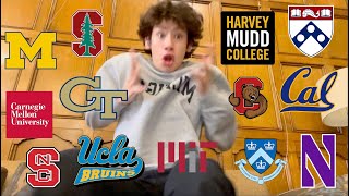 COLLEGE DECISION REACTIONS 2024 29 colleges ivies stanford UCs T20s and MORE [upl. by Emelita]