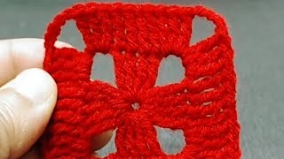 The Easiest Crochet Square Pattern How to Crochet a Granny Square Crochet square model crochet [upl. by Ttiwed]